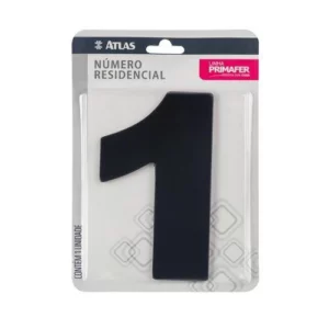 Número Residencial com Adesivo Preto 1 - Atlas