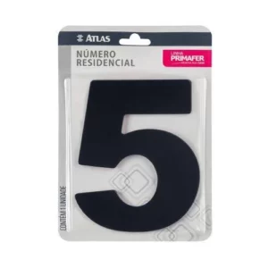 Número Residencial com Adesivo Preto 5 - Atlas