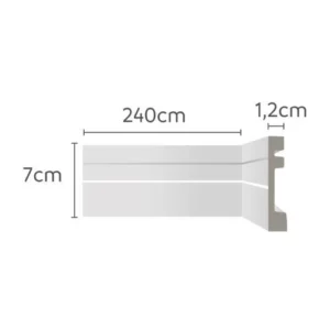 Rodapé 07cm - Barra 2,40 Metros Ecopremium - Ecomex