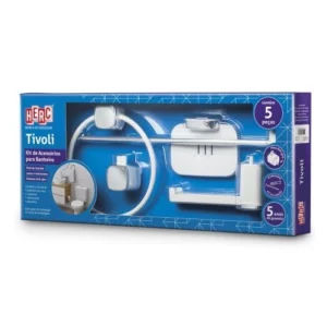 Kit Acessórios 5 Peças Branco/cromado Tivoli - Herc