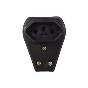 Pino Fêmea 3p 20a Triangular com Prensa Cabo Preto - Ilumi