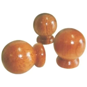 Puxador Bola Madeira Liso Marfim P1-29 - Gibafer