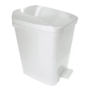 Lixeira Plástica Quadrada com Pedal 9 Litros Branco - Metasul