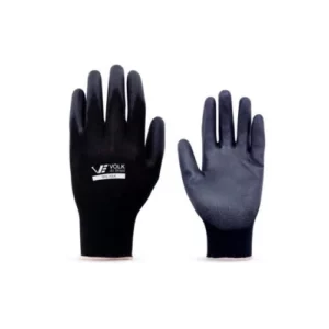 Luva em Algodão com Pu Preta Nº9 - Volk do Brasil