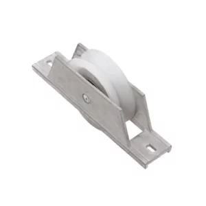 Roldana Nylon Branca Maciça 60(2 1/2") Tipo V (cantoneira) Cavalete Aluminio - Ferrosul