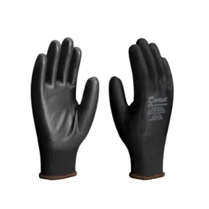 Luva Poliéster com Pu Preta 8 (m) - Imbat