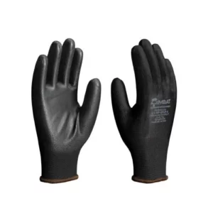 Luva Poliéster com Pu Preta 9 (g) - Imbat