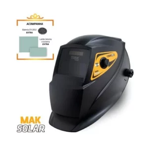 Máscara de Solda Mak Solar (1 Bateria + 2 Lentes Interna/externa) - Tork
