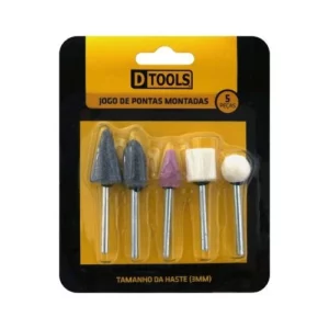 Ponta Montada Kit 5 Peças Abrasivo Haste 3mm - Dtools