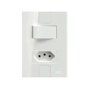 1 Interruptor Simples Soft + 1 Tomada 2p+t 10a 250vca com Placa Click - Mectronic