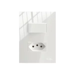 1 Interruptor Simples Soft + 1 Tomada 2p+t 10a 250vca com Placa On - Mectronic