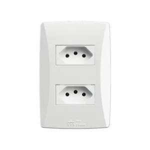2 Tomadas 2p+t 10a/250v com Placa Petra - Mectronic
