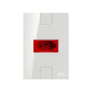 Tomada 2p+t 20a 250vca Vermelha Horizontal com Placa Click - Mectronic