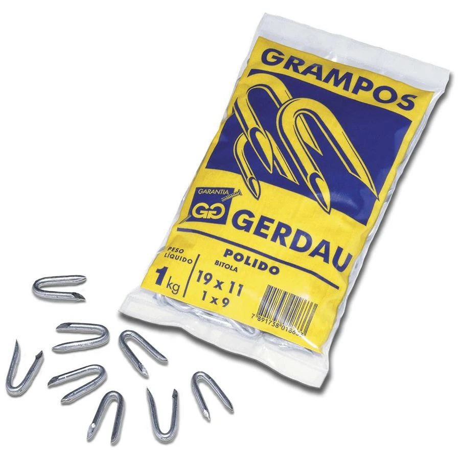 Grampo Cerca Gerdau 1x9 Polido com 20 Peças - Gerdau