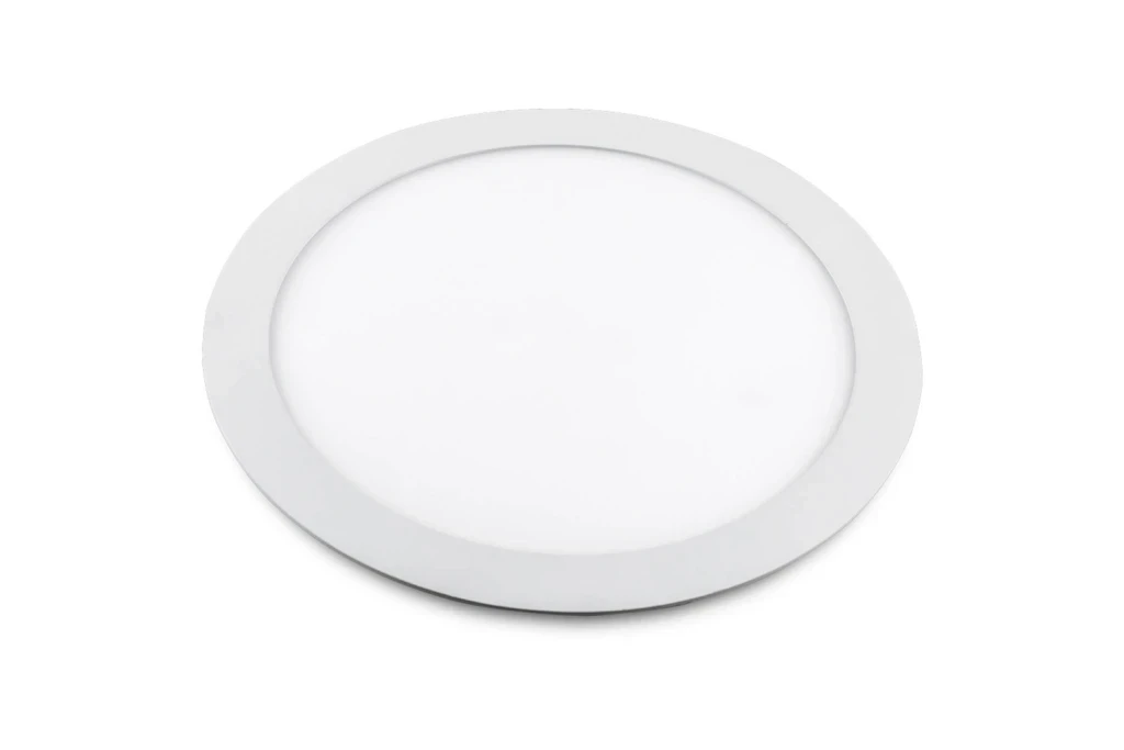 Luminária Painel de Led Redonda de Embutir 12w Bivolt Slim Branca 3000k