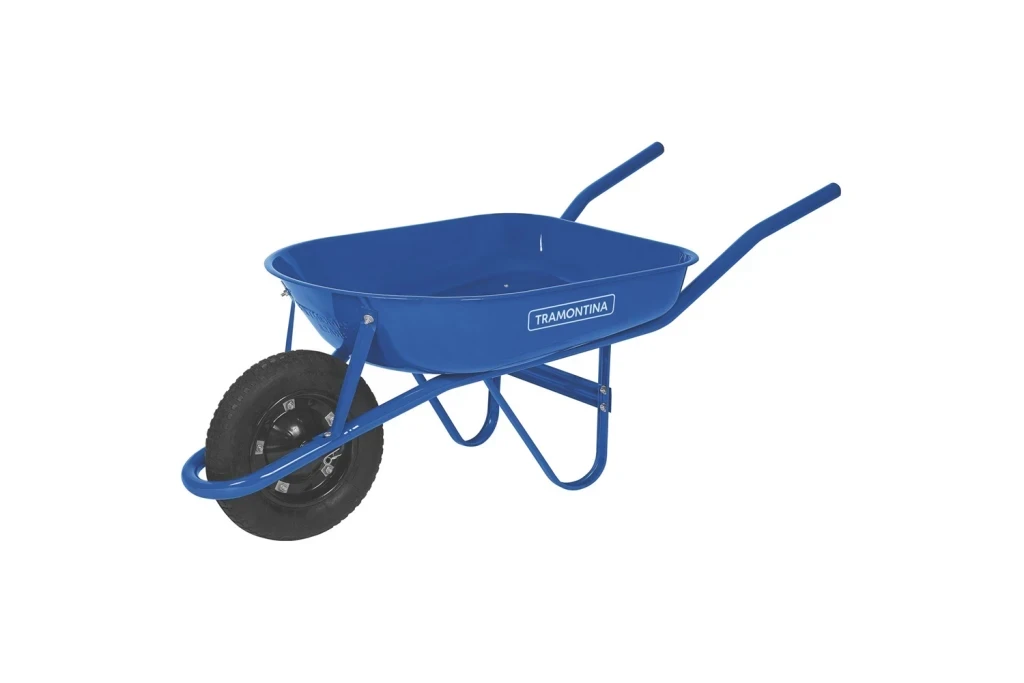 Carrinho de Mão com Caçamba Arredondada 50 Litros Azul