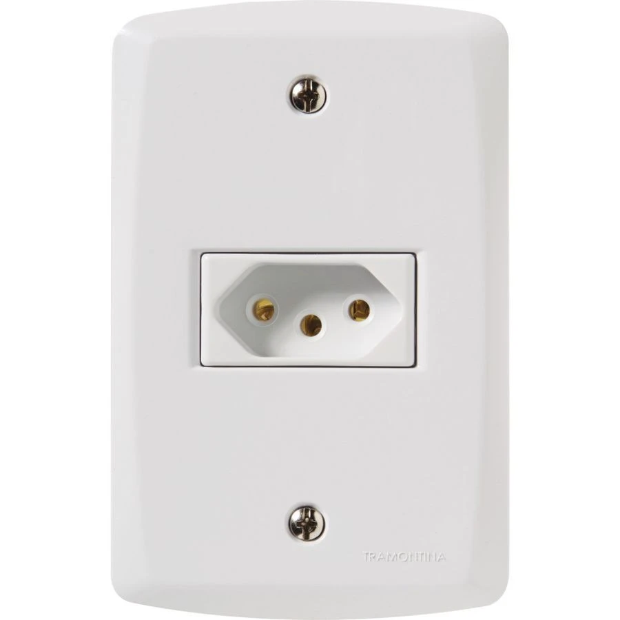 Conjunto 4x2 com 1 Tomada 2p+t Lux2 10a 250v Branco - Tramontina