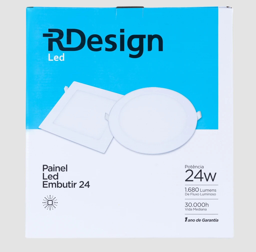 Painel Led Quadrado de Embutir 24w 4000k 30 X 30 Rdesing