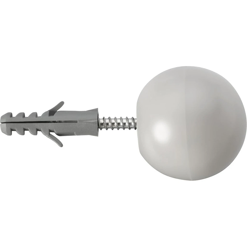 Sforplast Sfor | Protetor de Porta Branco | 1 Peça | Conjunto Completo com Bucha e Parafuso | Proteção Entre a Maçaneta e a Parede Amortecedor de Impacto e Limitador de Curso