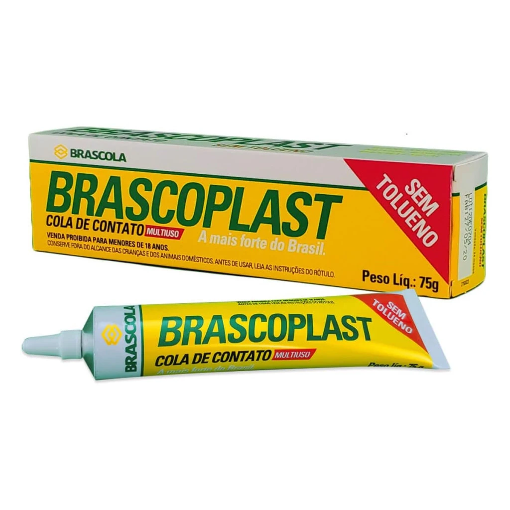 Cola Contato Standard Sem Tolueno 75g, Brascoplast 406884, Branco