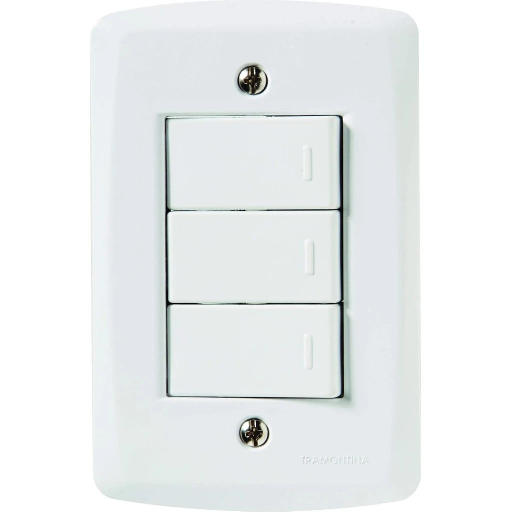 Interr.triplo Simples 4x2 com 3 Teclas Paralelas 10a 250v