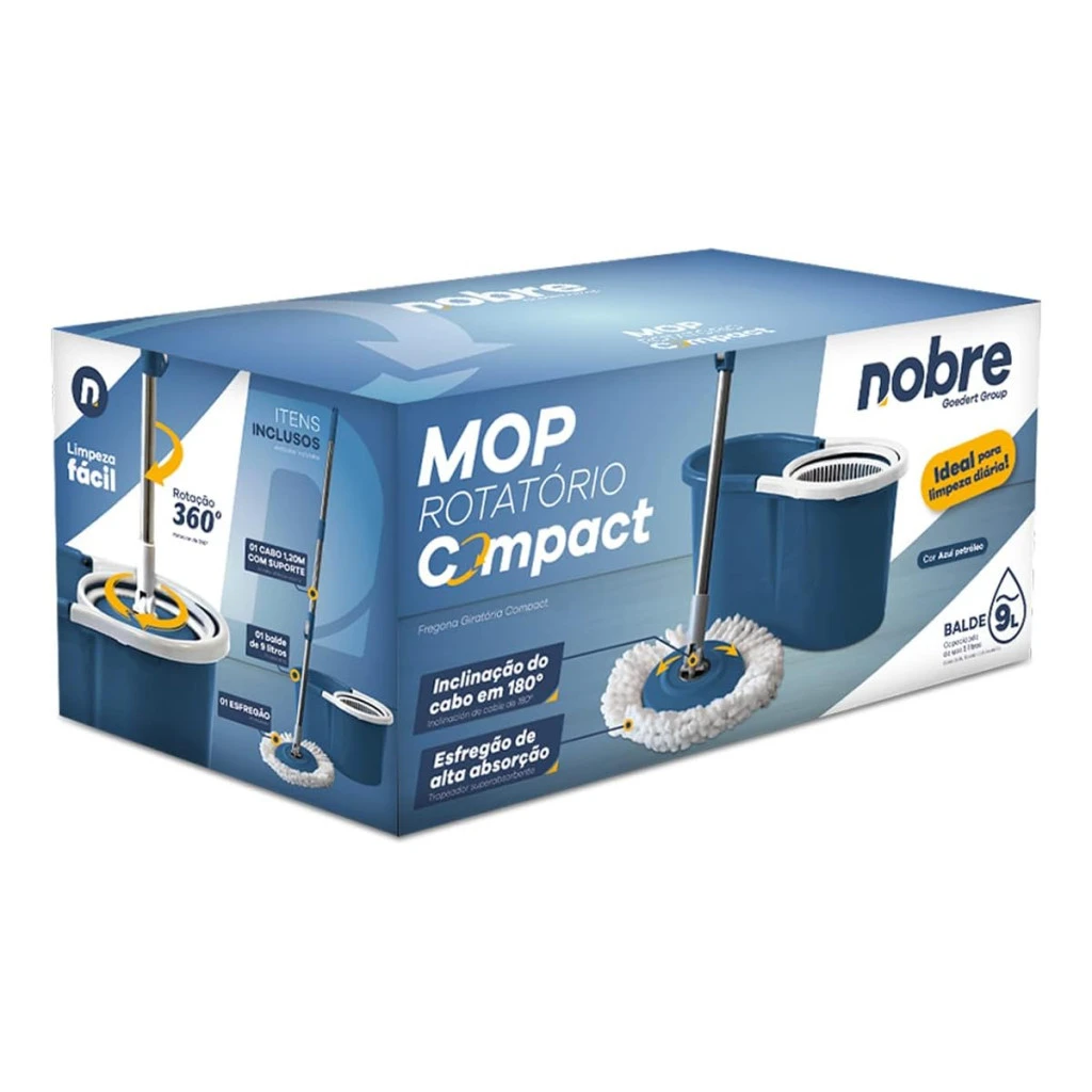 Mop Fit Giratório Compact 360º9 Litros, Nobre