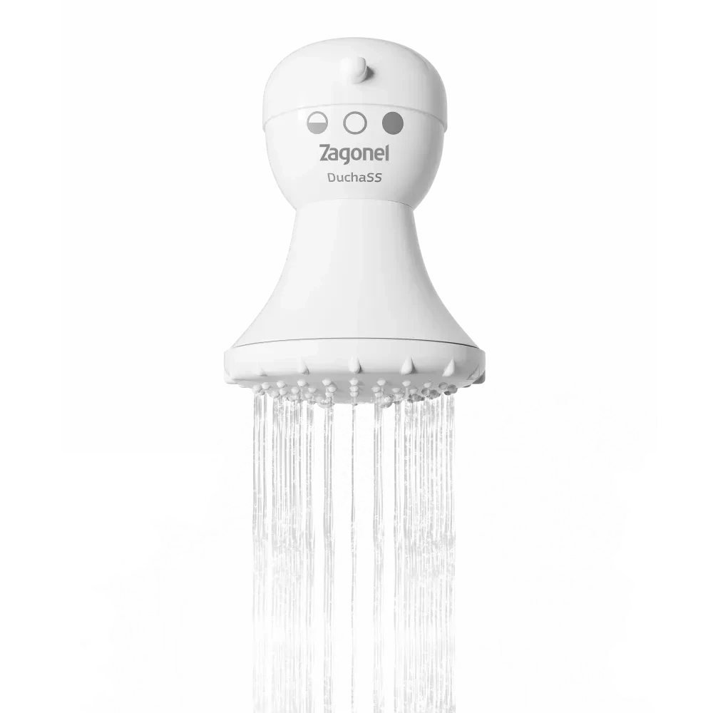 Zagonel Chuveiro Elétrico Branco Ss 3t, 5200w 220v