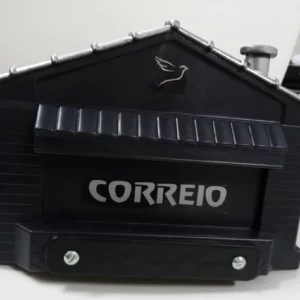 Caixa Correio Casinha Pvc Preta/prata/azul