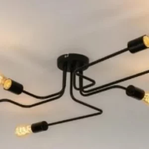 Plafon Electra 100x70 Preto (p/ 6 Lamp E27) Adn 1433 / Sa3081/6