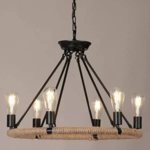 Lustre Metal C/corda 6 Lamp 9006-6 Adn