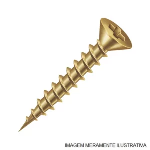 Parafuso Chipboard Cabeça Chata Phillips Rosca Parcial Bicromatizado 6 X 50mm C/200 Unidades Ciser