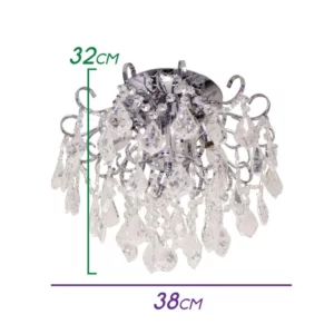 Plafon Cristais Malipiero Cromado (4 Lamp E14) Tupiar