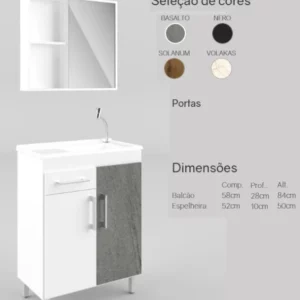 Kit Balcao Sao Joao 60cm Lins (basalto)