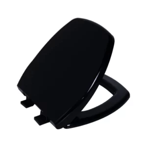 Assento Sanitário Preto 02 com Fechamento Suave Thema Astra