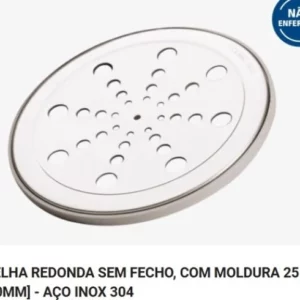 Grelha Redonda Inox 250mm S/ Fecho Jackwal