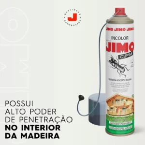 Jimo Cupim Contra Cupim Brocas e Formigas Alto Poder Residual e de Penetração Aerossol 400ml - Imagem 3