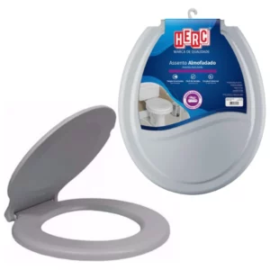Tampa de Vaso/assento Sanitário Cinza Escuro Almofadado 2387 Herc - Imagem 3