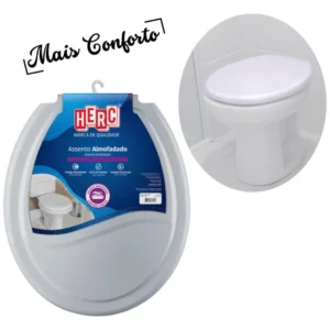 Tampa de Vaso/assento Sanitário Cinza Escuro Almofadado 2387 Herc - Imagem 4