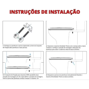 Tampa de Vaso/assento Sanitário Cinza Escuro Almofadado 2387 Herc - Imagem 9