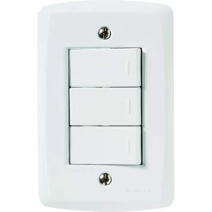 Interruptor Triplo Simples 4x2 com 3 Teclas Paralelas 10a 250v Branco Tramontina