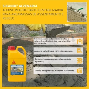 Aditivo Concentrado Sikanol Alvenaria – Estabilizador para Argamassas -  Marrom – Alvenaria – Fácil de Trabalhar – Conjunto com 4 Unidades de 3,6l - Sika - Imagem 3