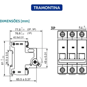Tramontina Disjuntor Tdj3 3p 16a 3ka Curva C - Imagem 3