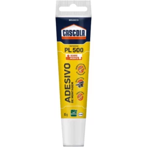 Monta & Fixa Pl500 Interior Cola Cascola, Adesivo de Montagem Extraforte, Cola para Madeira, Compensado, Concreto, Entre Outros Materiais, Cola com Agarre Imediato, 1x85g