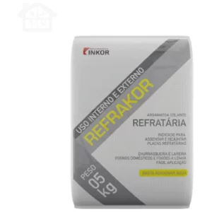 Inkor Massa Refratária, 5kg, para Tijolos, Placas, Churrasqueira e Fornos