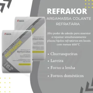 Inkor Massa Refratária, 5kg, para Tijolos, Placas, Churrasqueira e Fornos - Imagem 4