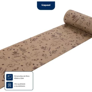 Rolo Tapete Antiderrapante Tropical 43cm X 15m Café Expresso - Imagem 5