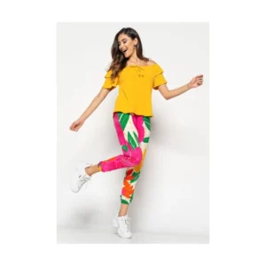 Blusa Ombro a Ombro Canelada Mostarda Salvatore Fashion Tamanho P - Imagem 3