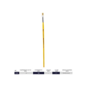 Atlas - Pincel Artístico Achatado com Cerdas de Pelo Suíno de 10mm e Cabo Amarelo - Imagem 3