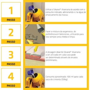 Estabilizador para Argamassas – Sikanol Alvenaria Marrom – Alvenaria – Fácil de Trabalhar – Balde de 18l - Sika - Imagem 5