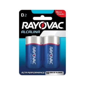 Pilha, Rayovac, Alcalina 20220, Azul, D Grande, Pacote de 2